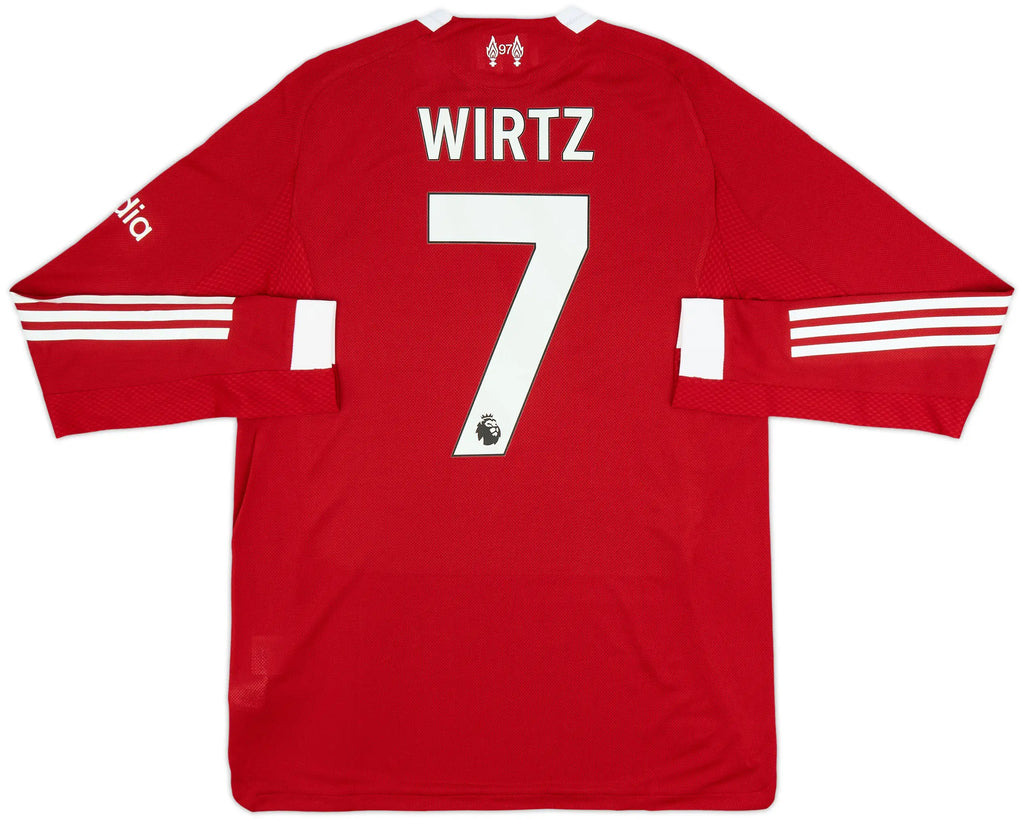 2025-26 Liverpool Hjemme Player Issue L/S drakt Wirtz #7