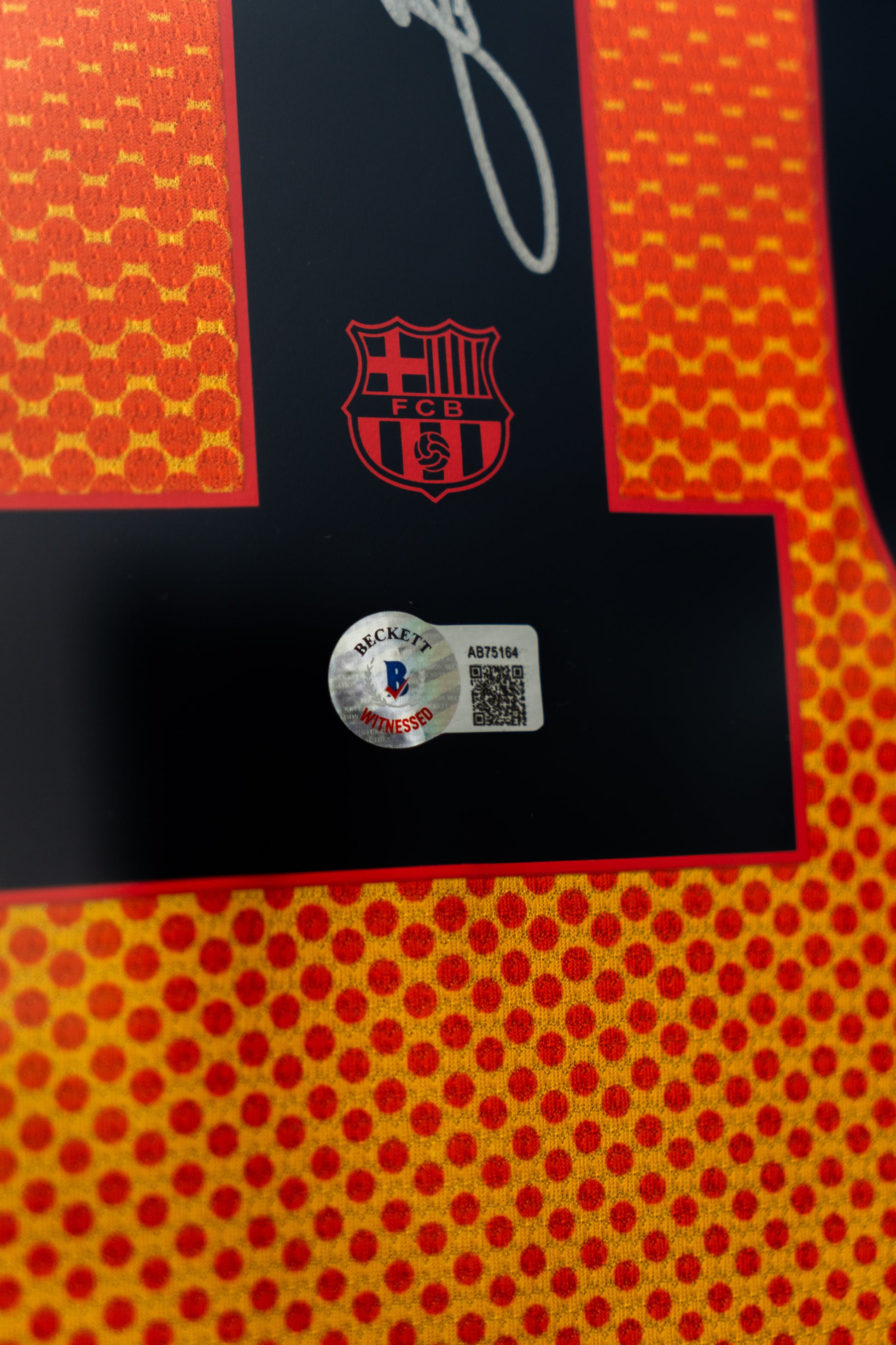 Signert Innrammet Messi Barcelona bortedrakt 12/13