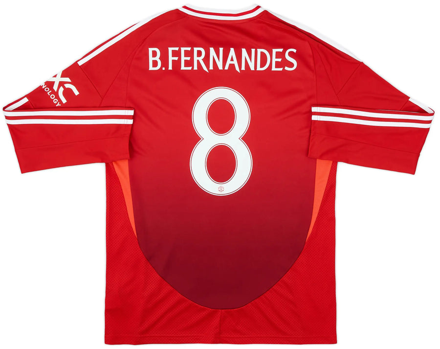 2024-25 Manchester United Hjemme Player Issue L/S drakt B.Fernandes #8