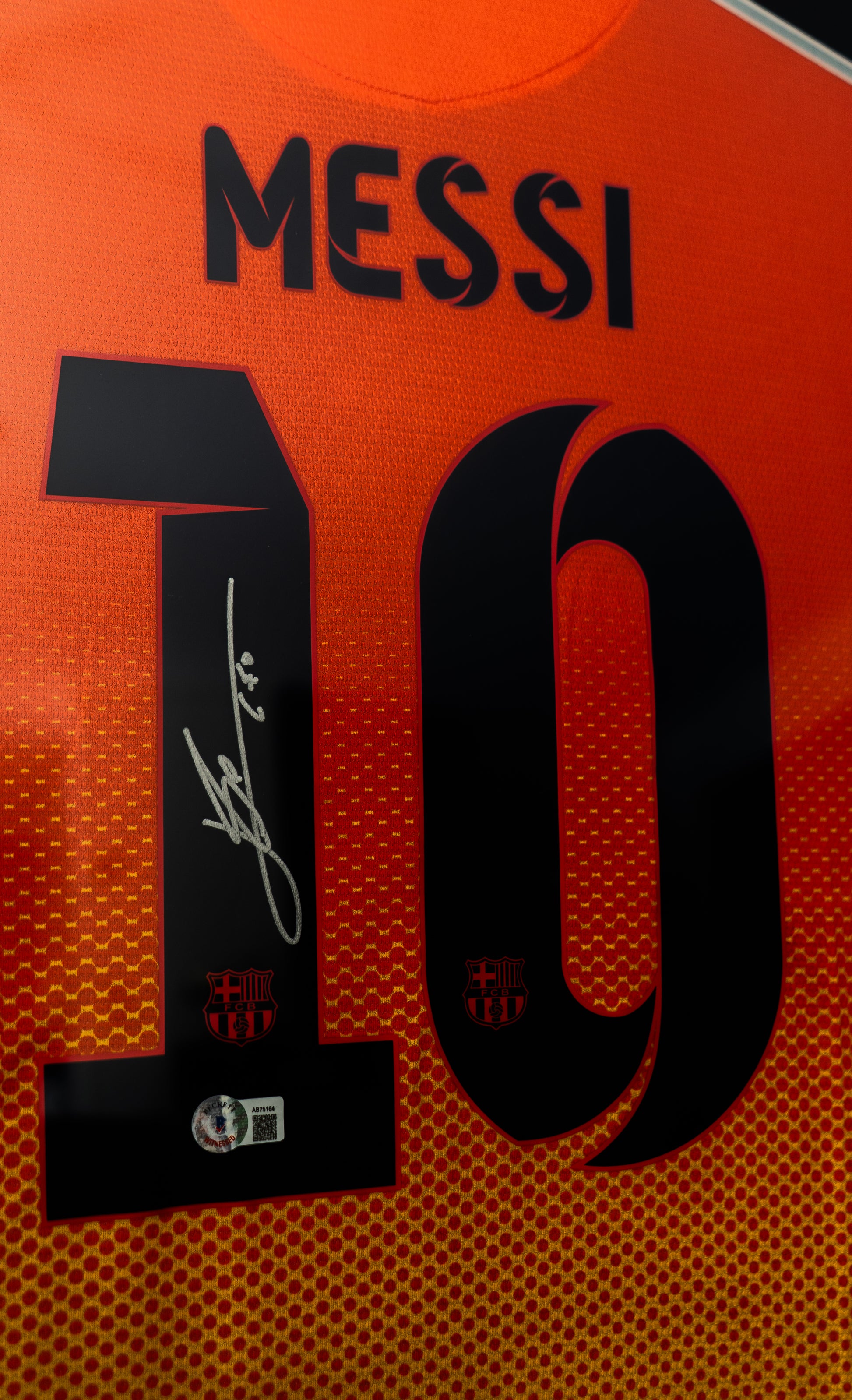 Signert Innrammet Messi Barcelona bortedrakt 12/13