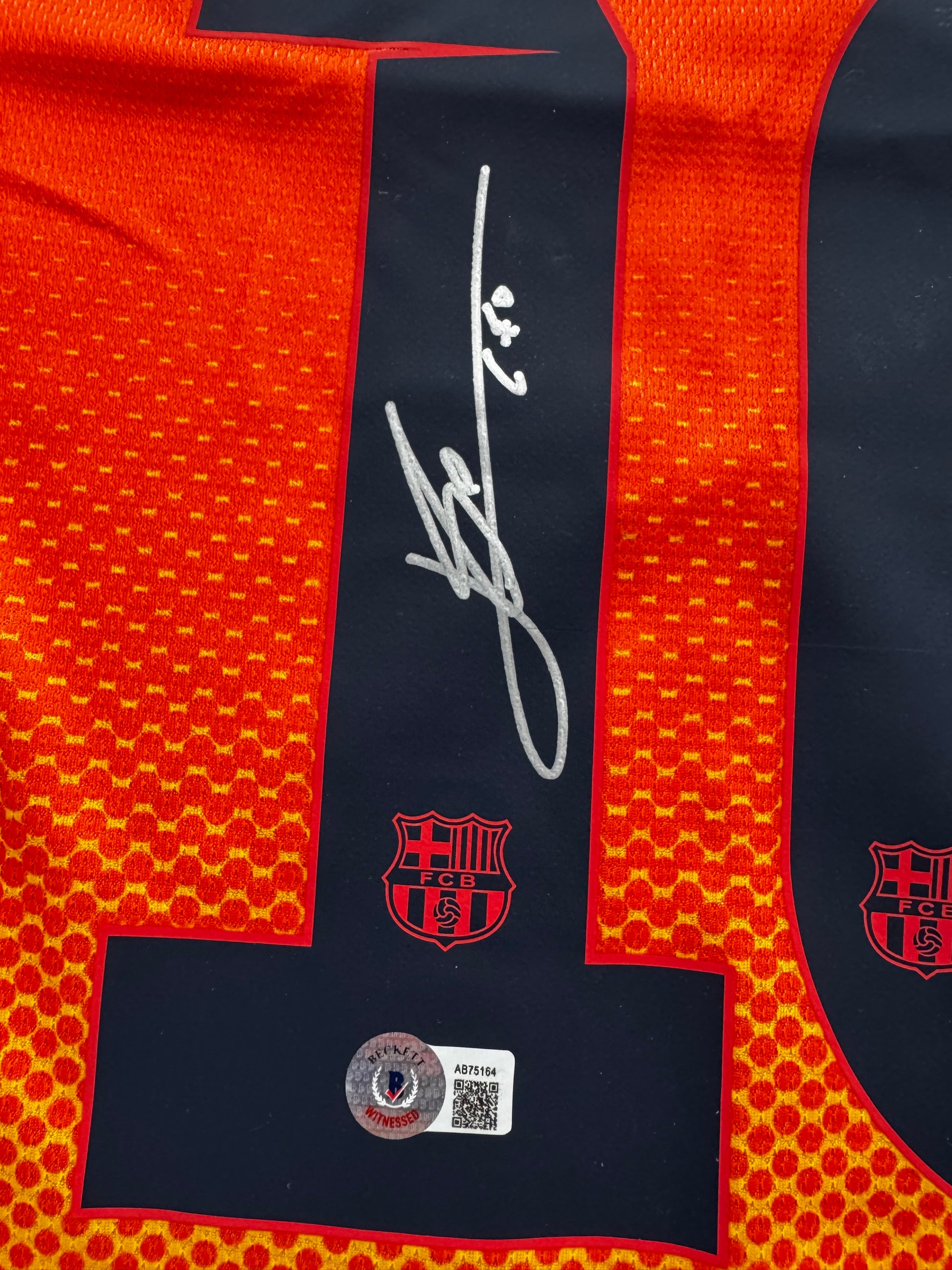 Signert Innrammet Messi Barcelona bortedrakt 12/13