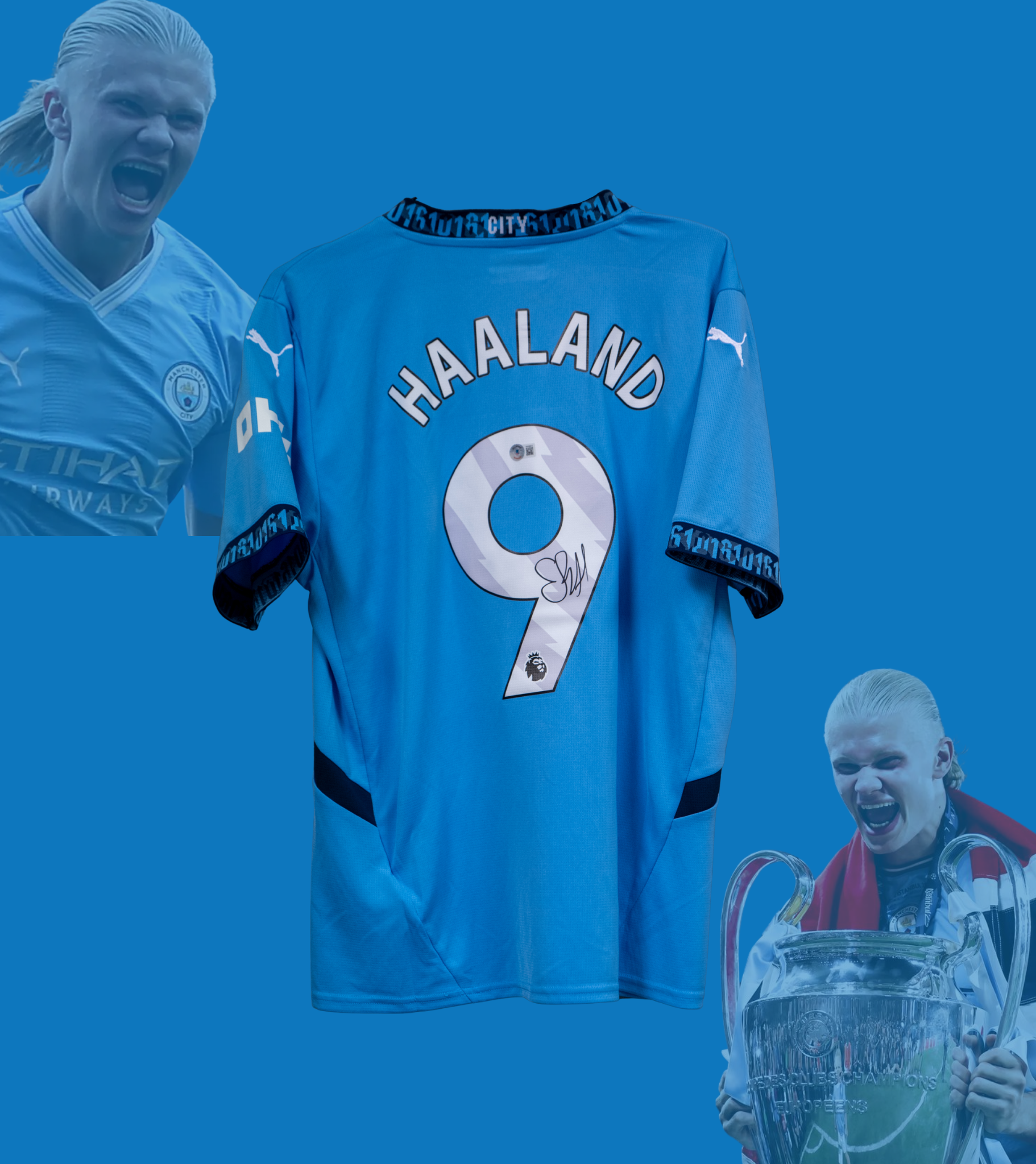 Signert Erling Braut Haaland Manchester City drakt