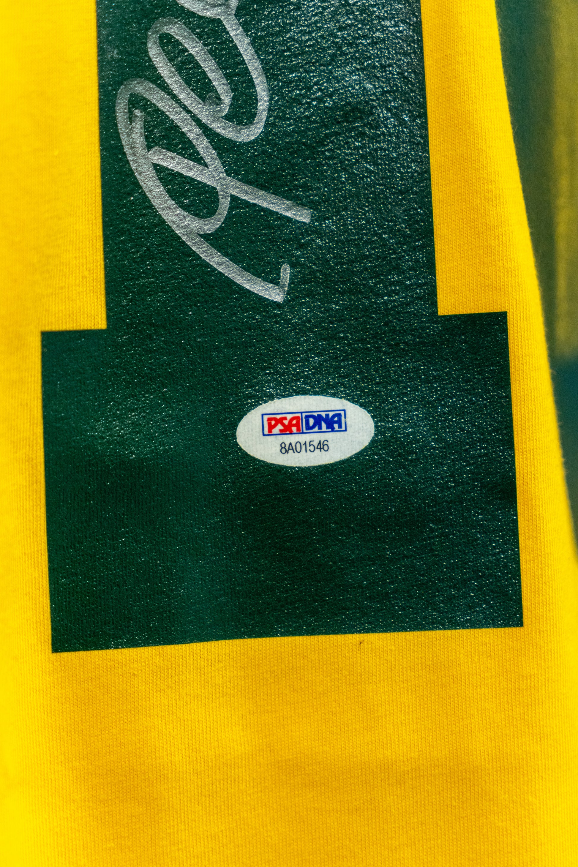 Signert Pele Brasil hjemmedrakt