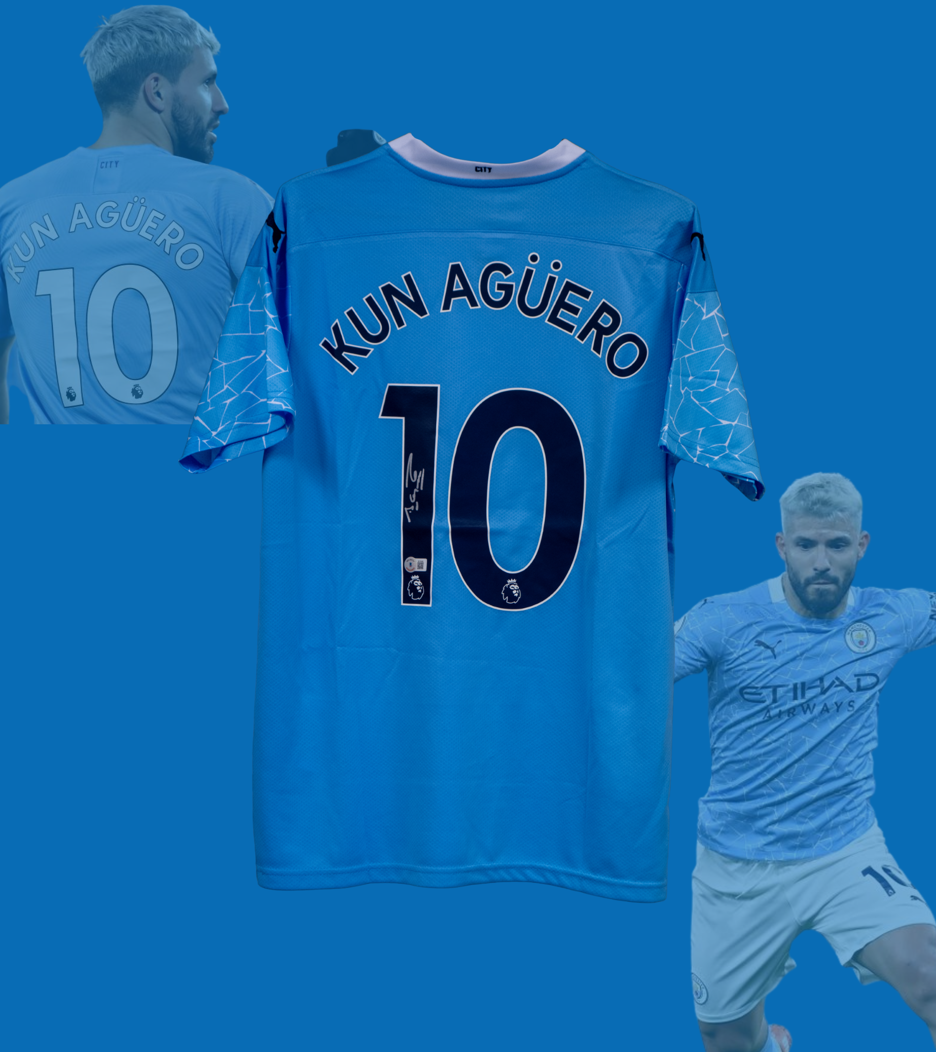 Signert Sergio Aguero Manchester City drakt