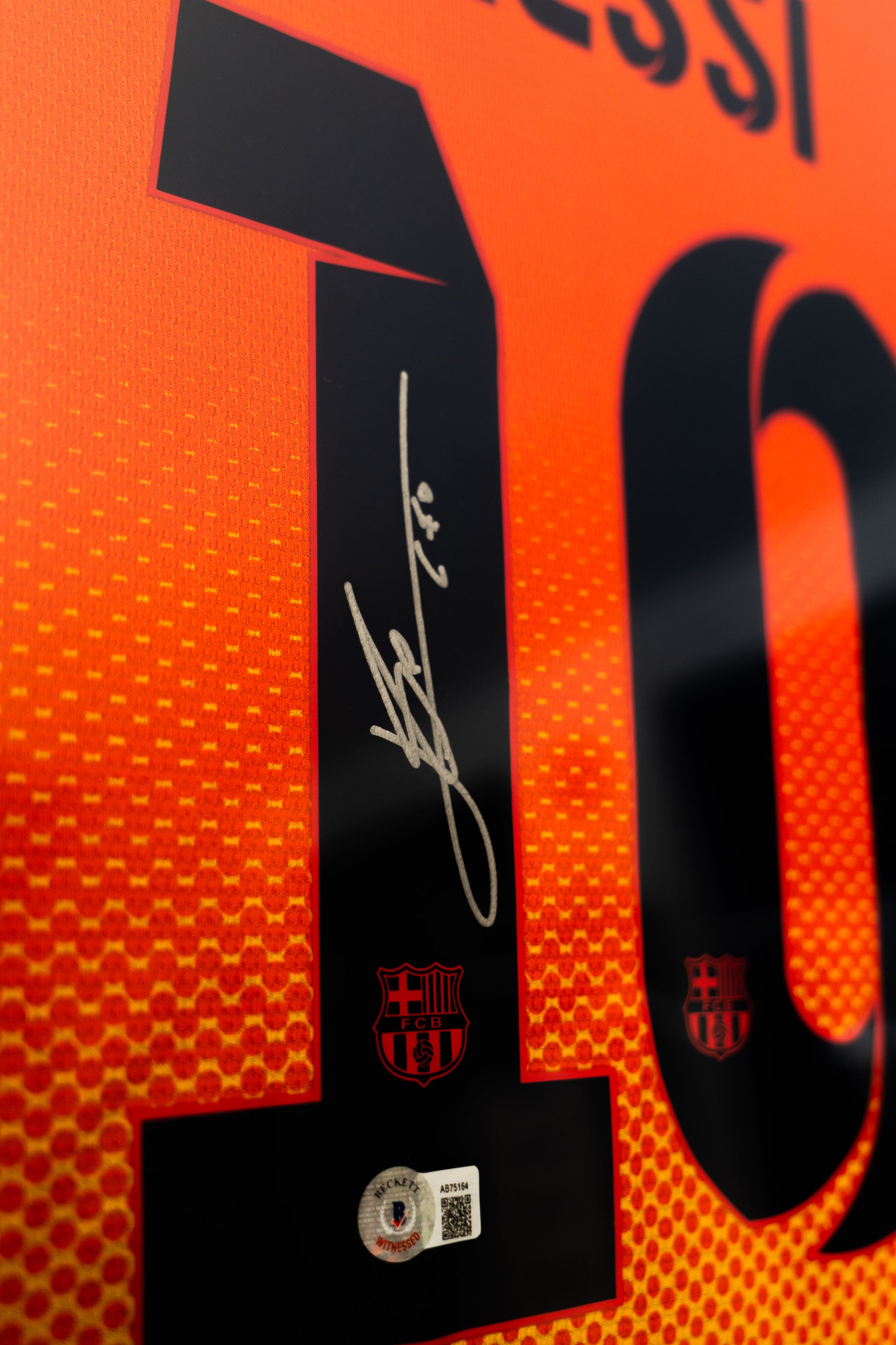 Signert Innrammet Messi Barcelona bortedrakt 12/13