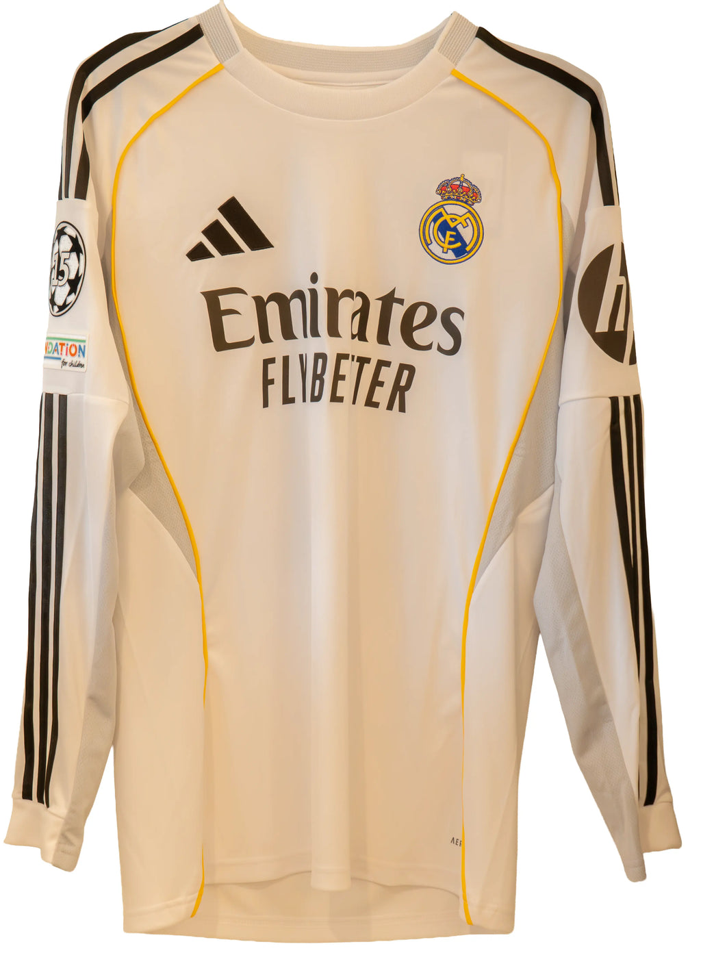 2025-26 Real Madrid Hjemme L/S drakt CL patch Mbappe #10