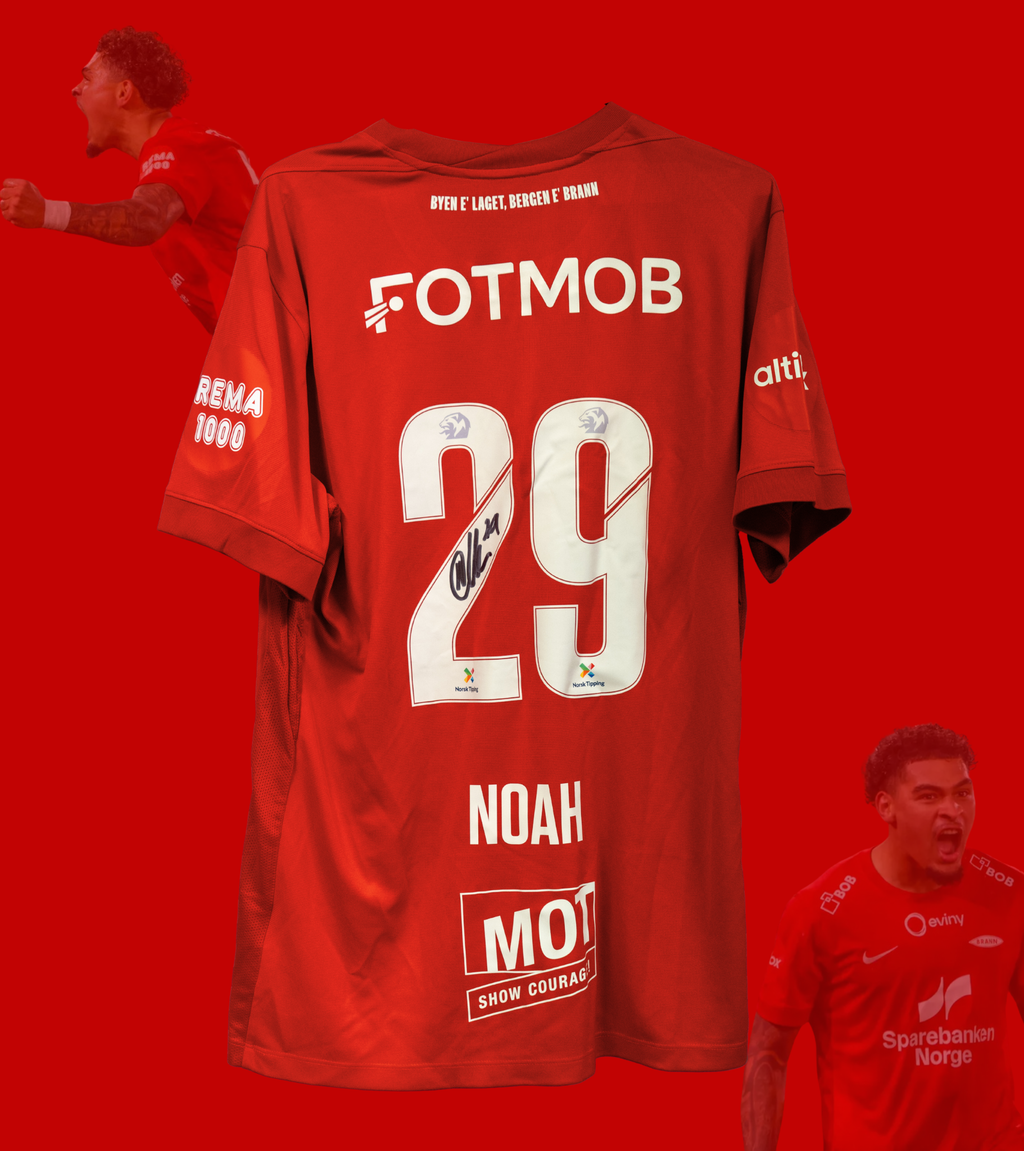 Noah Holm Kampbrukt og Signert Brann drakt