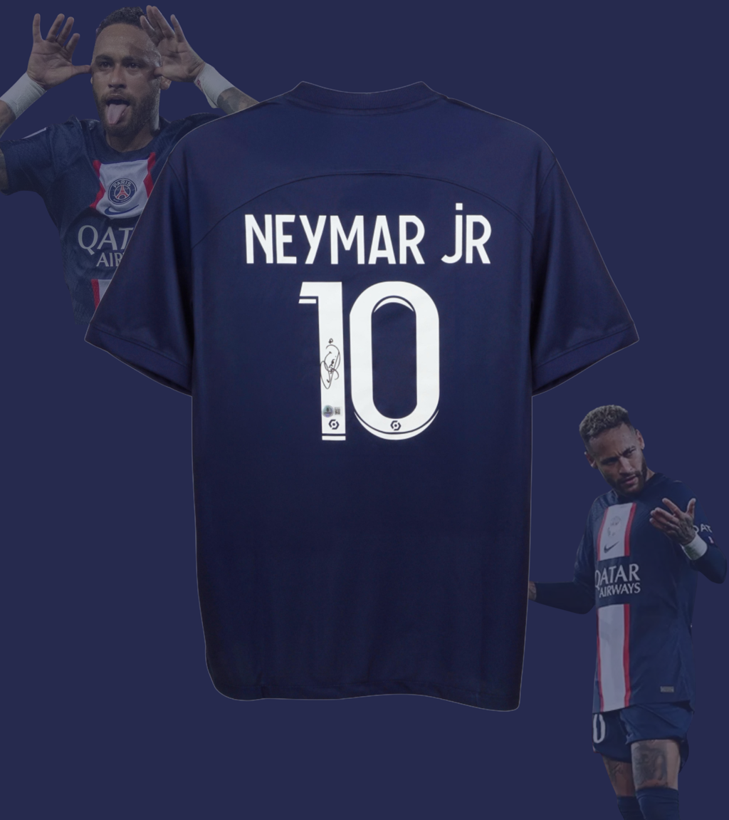 Signert innrammet Neymar JR PSG hjemmedrakt 22/23