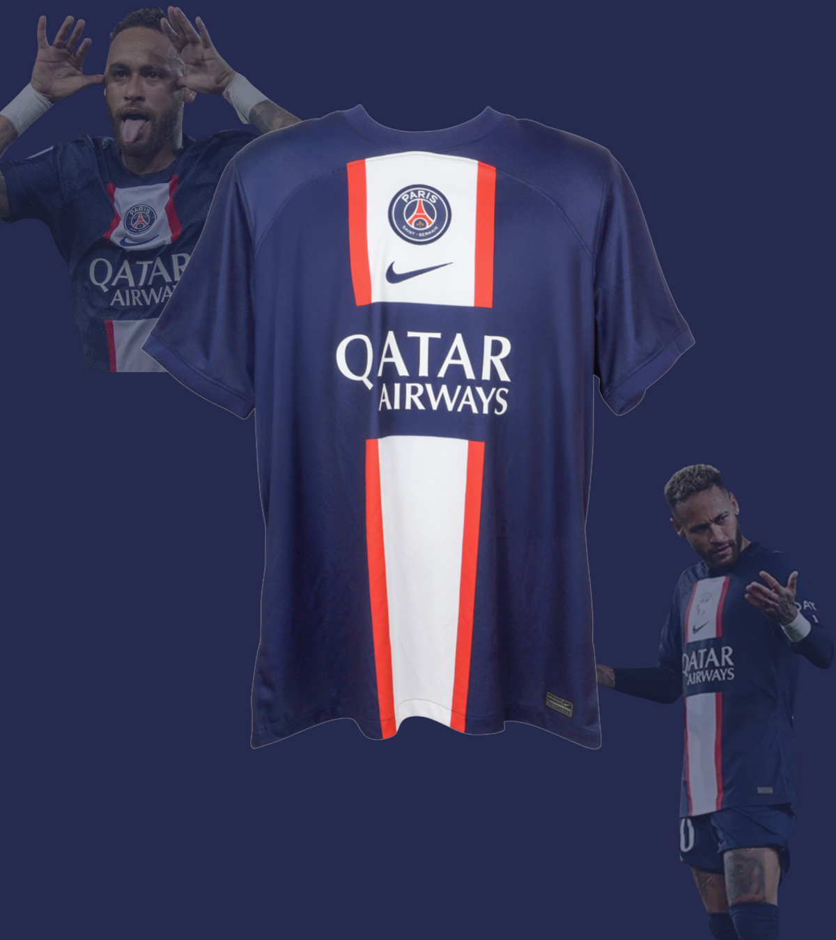 Signert innrammet Neymar JR PSG hjemmedrakt 22/23