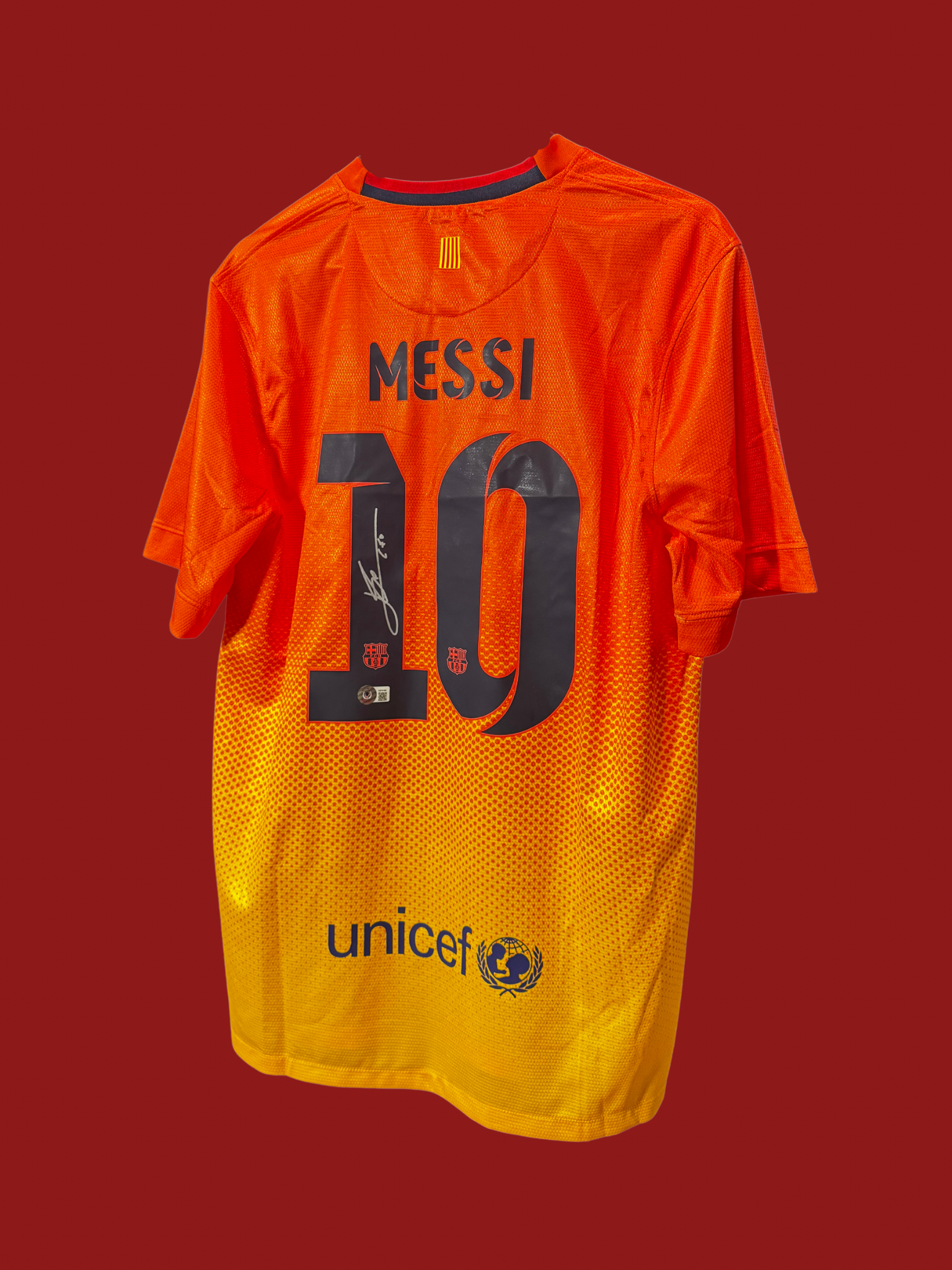 Signert Innrammet Messi Barcelona bortedrakt 12/13