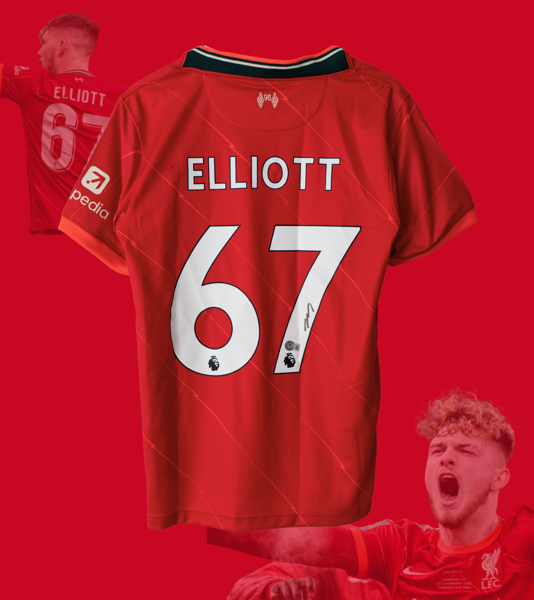 Signert Harvey Elliott Liverpool Drakt