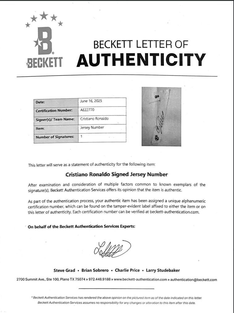 Cristiano Ronaldo Signert  Real Madrid drakt - CL Finale 2017