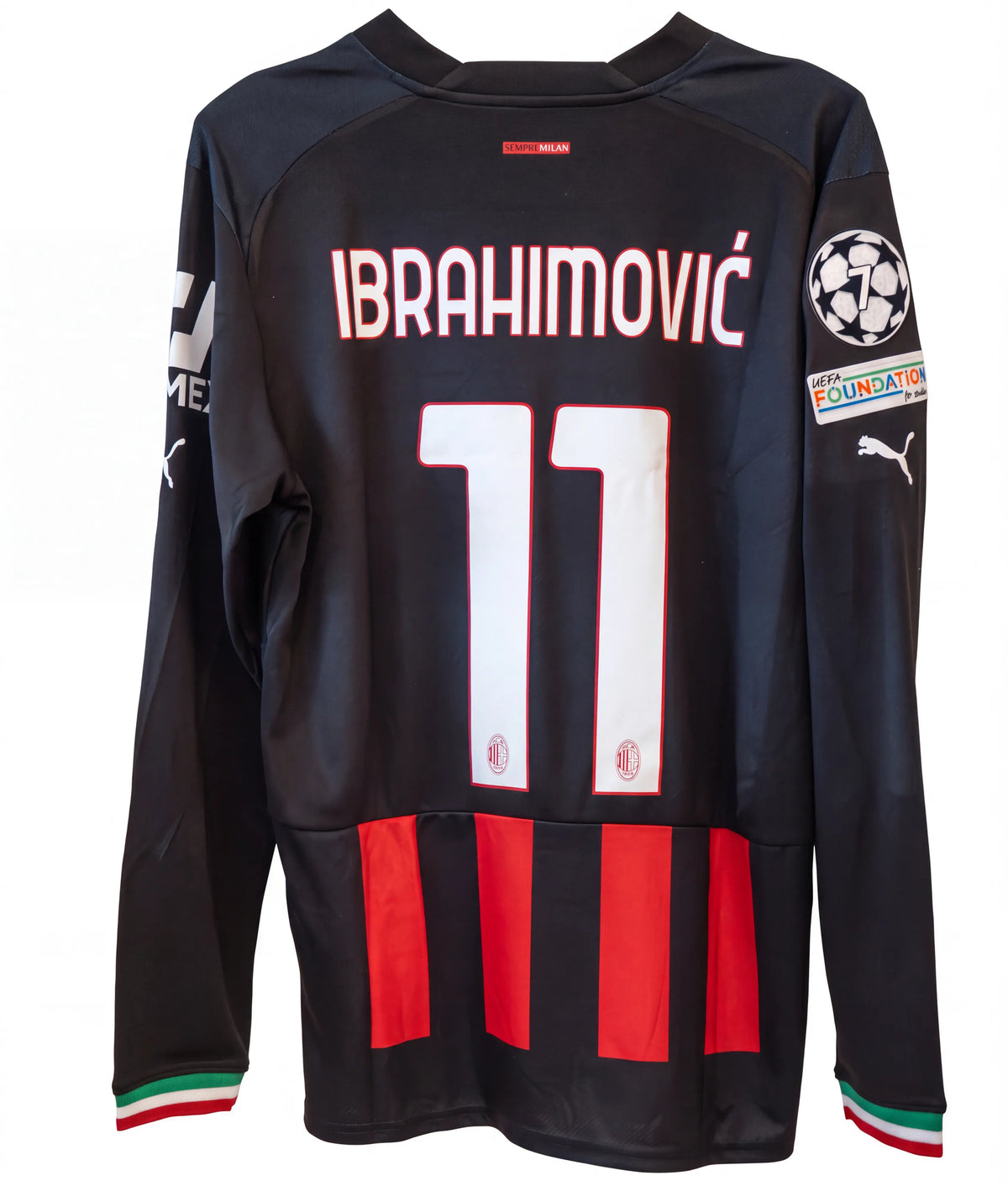 2022-23 AC Milan Hjemme CL Patch L/S drakt Ibrahimovic #11